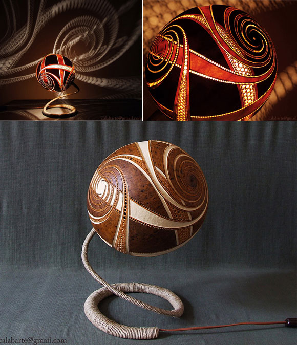 Stunning Lamps made of Gourd by Przemek