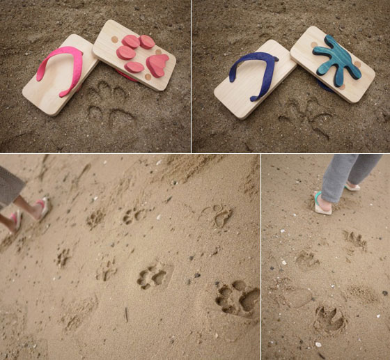 Dog paw print outlet sandals