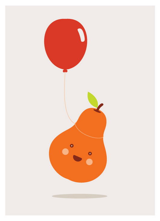 Cute Happy Pear Illustration from Yeoh Gh