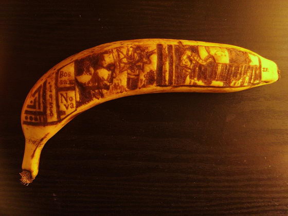 Stunning Drawing on Banana Skins