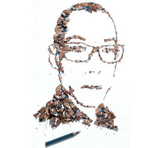 Amazing Portraits Mady Out of Pencil Shavings