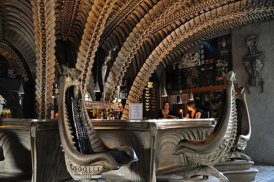 Stunning HR Giger Bar: the Alien Skeleton Bar in Switzerland