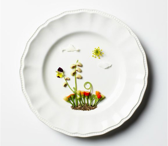 Beautiful Seasonal Landscape on Plate by Andrea Bricco