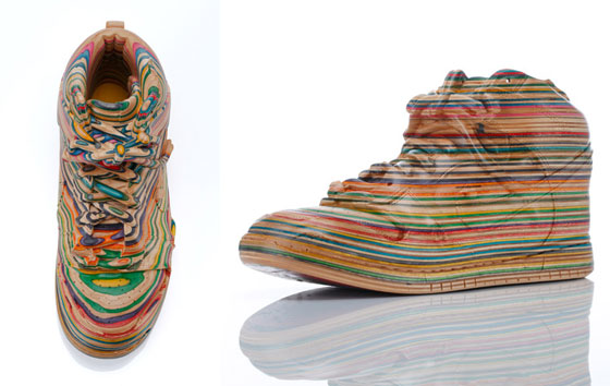 Amazingly Beautiful Wooden Sculpture Made of Used Skateboard