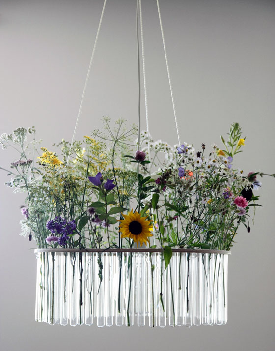Beautiful and Unusual Glass Tube Chandelier