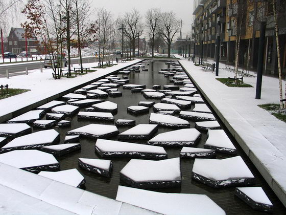 Artificial Icy Stream in Enschede, Netherlands
