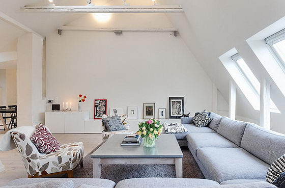 Beautiful and Clever Design of Stockholm Attic Apartment