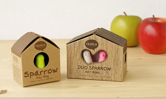 Sparrow Key Ring - Cute Birdhouse Key Ring