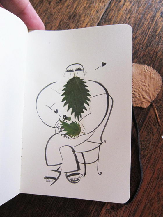 Witty and Creative Leaves Drawing