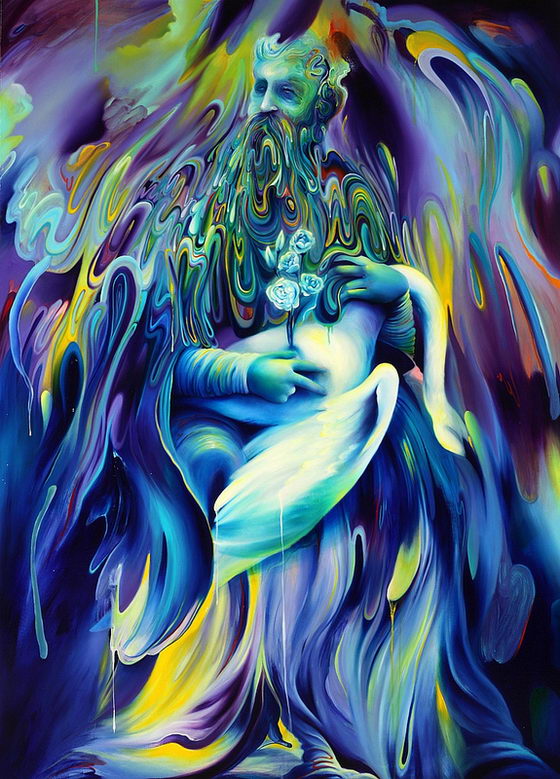 Mythical Painting Created by Swirls of Color