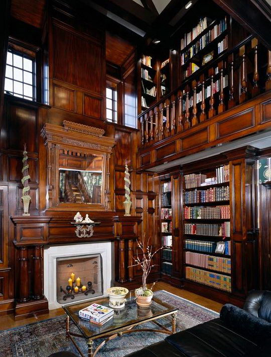 24 Beautiful And Cozy Home Library Ideas Design Swan Of Old Library Bookcases