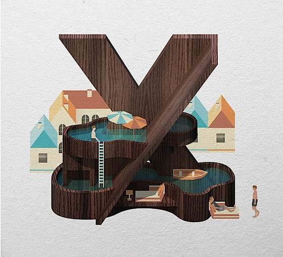 Resort Type: Creative Typography Project by Jing Zhang