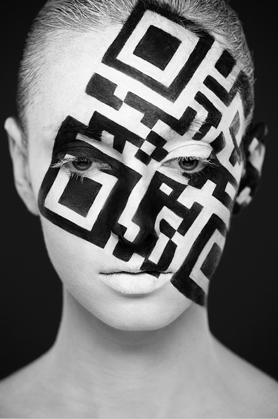 Weird Beauty: Stunning Black and White Face Art by Alexander Khokhlov