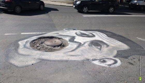 Creative Pothole Campaign by URA.RU: Make the politicians work