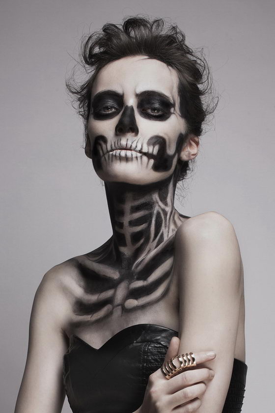 She Has Waited Too Long: Skeleton Makeup Girl by Pauline Darley