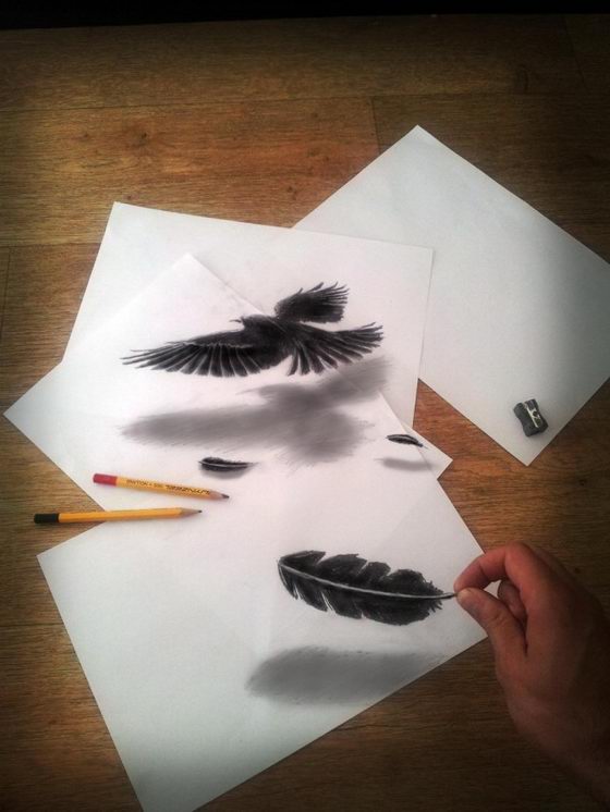 Optical Illusion: 3D Drawing by Ramon Bruin