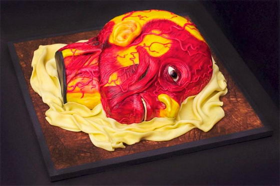 Most Disturbing Human Head Cake by Conjurer's Kitchen