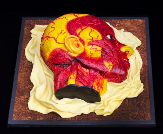 Most Disturbing Human Head Cake by Conjurer's Kitchen