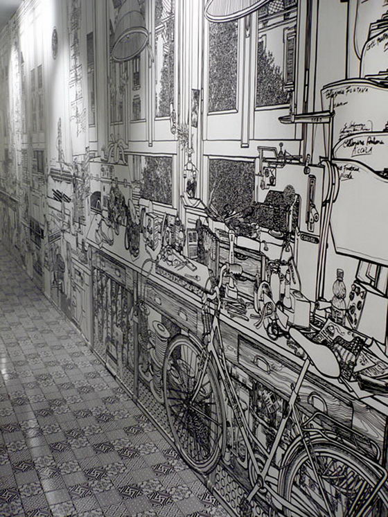 Incredibly Intricate Wall Drawings by Charlotte Mann