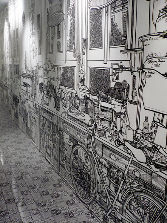 Incredibly Intricate Wall Drawings by Charlotte Mann Design Swan