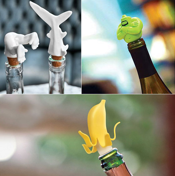 NUOBESTY 4pcs Novelty Wine Stopper Silicone Reusable Wine Beverage Bottle Stopper with Bird Pattern Random Color 