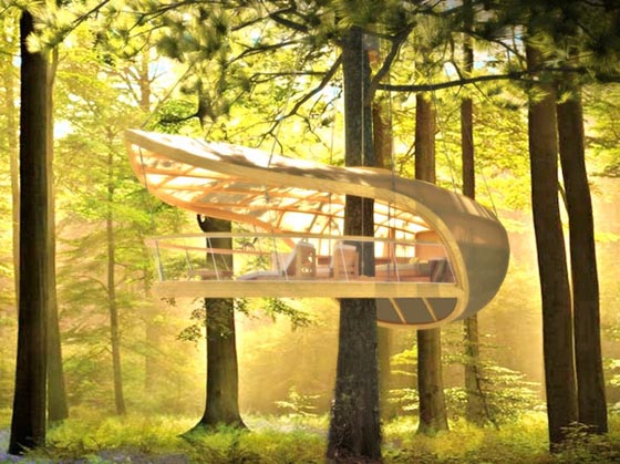 Eco-friendly E'terra Samara Tree-house Resort in Canada