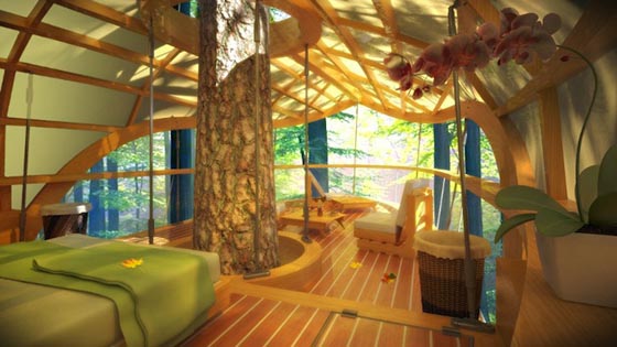 Eco-friendly E'terra Samara Tree-house Resort in Canada