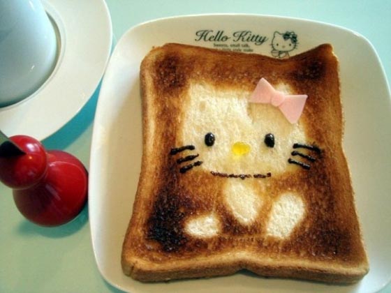 Toast Art: Cute Cartoon Character on Toast