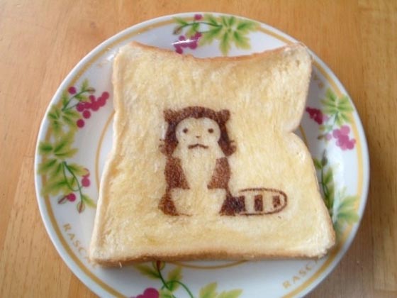 Toast Art: Cute Cartoon Character on Toast