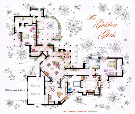 Interesting Detailed Floor Plans of Famous TV Shows by Iñaki Aliste Lizarralde 