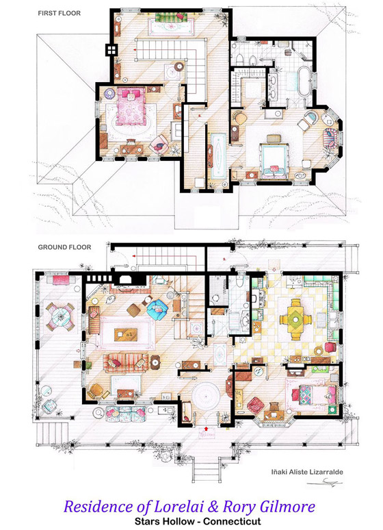 Interesting Detailed Floor Plans of Famous TV Shows by Iñaki Aliste Lizarralde 