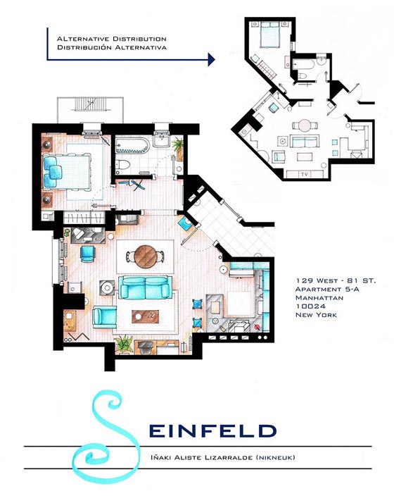 Interesting Detailed Floor Plans of Famous TV Shows by Iñaki Aliste Lizarralde 