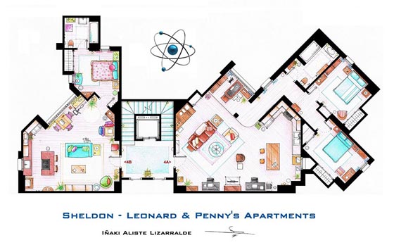 Interesting Detailed Floor Plans of Famous TV Shows by Iñaki Aliste Lizarralde 