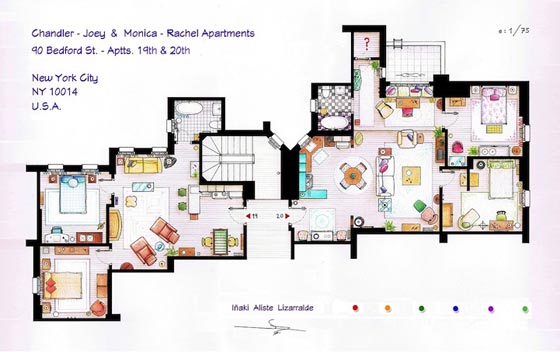 Interesting Detailed Floor Plans of Famous TV Shows by Iñaki Aliste Lizarralde 