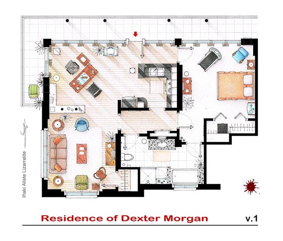 Interesting Detailed Floor Plans of Famous TV Shows by Iñaki Aliste Lizarralde 