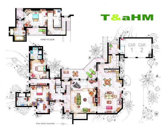 Interesting Detailed Floor Plans of Famous TV Shows by Iñaki Aliste Lizarralde 