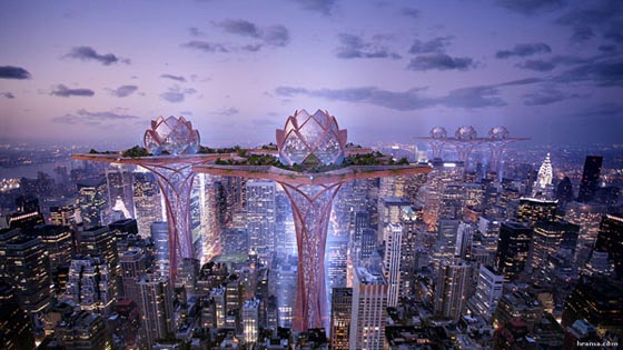 City in the Sky: a Futuristic Lotus-Shaped Oasis Tower