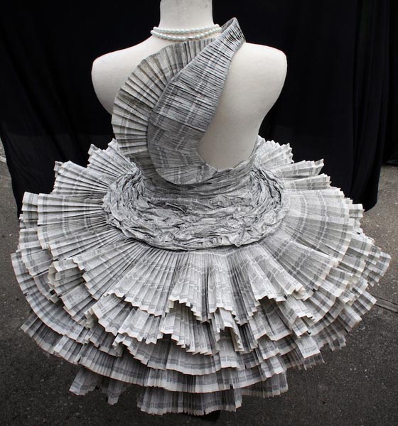 Paper Dress: Wearable Dress Made out of Phonebook