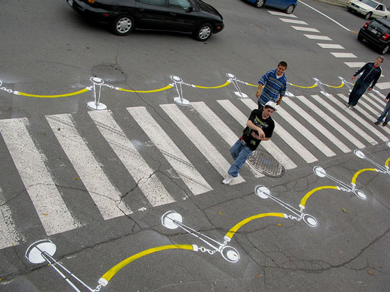 Creative Street Art by Roadsworth: a Poet of Roads