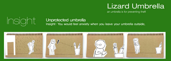 Lizard Umbrella: an Umbrella Designed to Prevent Theft