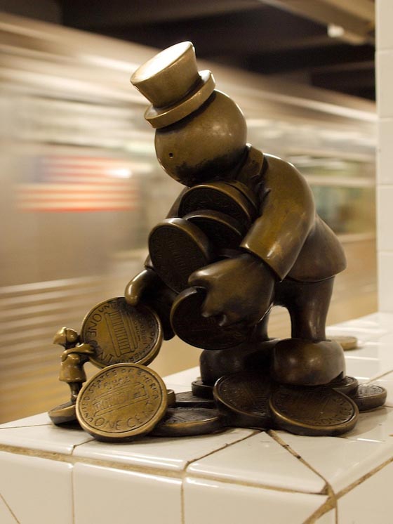 Life Underground: 100 + Whimsical Bronze Sculptures Occupy the NYC Subway