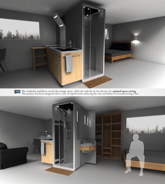 厨师与浴室：智能房间分隔器，以最大化居住空间