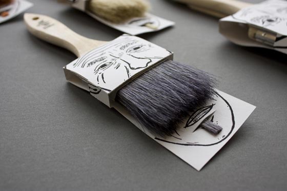 Poilu: Creative Moustache Paintbrush Packaging by Simon Laliberte