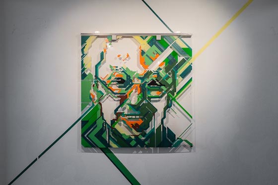 Top of the Line: Colorful Tape Strips Portrait by No Curves