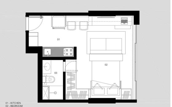 Functionally Smart Interior Design of 30 Sqm Apartment