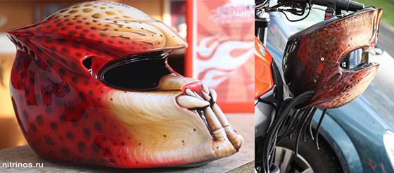 Extremely Cool Predator Motorcycle Helmet by Nitrinos