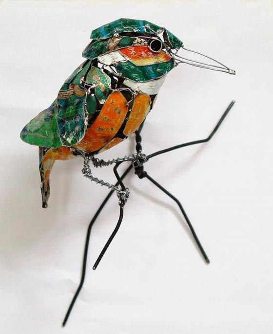 Amazing Bird Sculptures Made from Recycled Objects by Barbara Franc