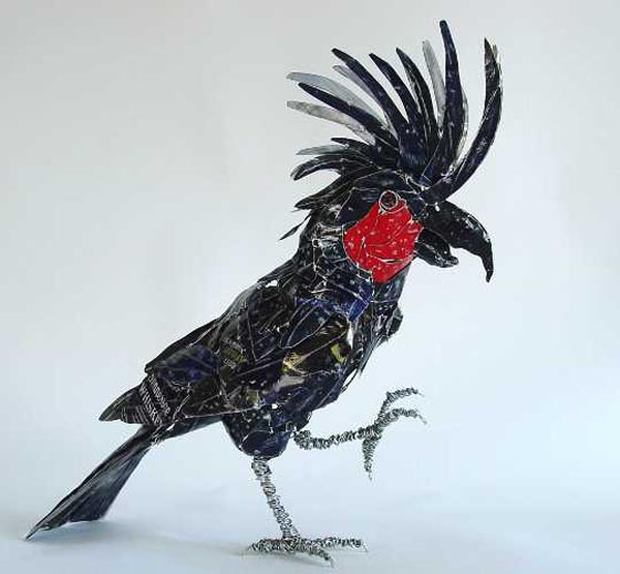 Amazing Bird Sculptures Made from Recycled Objects by Barbara Franc