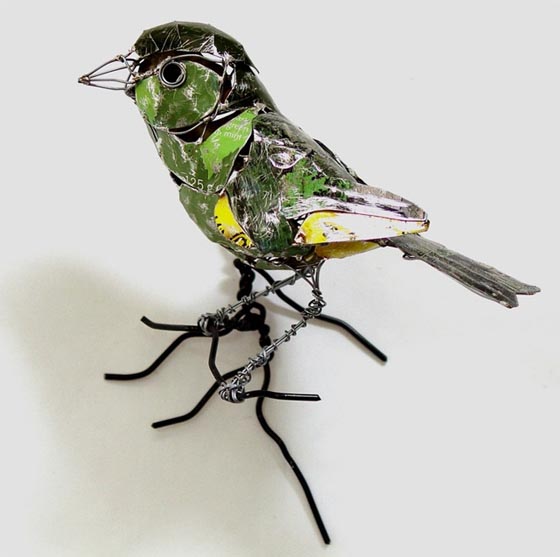 Amazing Bird Sculptures Made from Recycled Objects by Barbara Franc