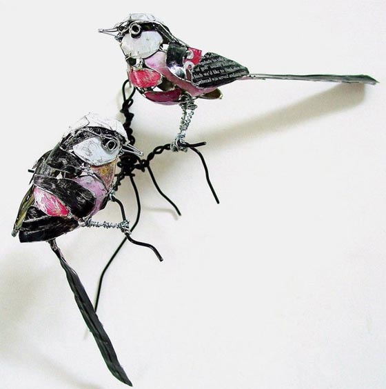 Amazing Bird Sculptures Made from Recycled Objects by Barbara Franc